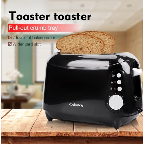 2 Slice Auto Popup Electric Toaster With Pullout Crumb Tray - 1000W