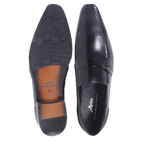 Italian Leather Slip-on Shoe - Black - Msh-3611