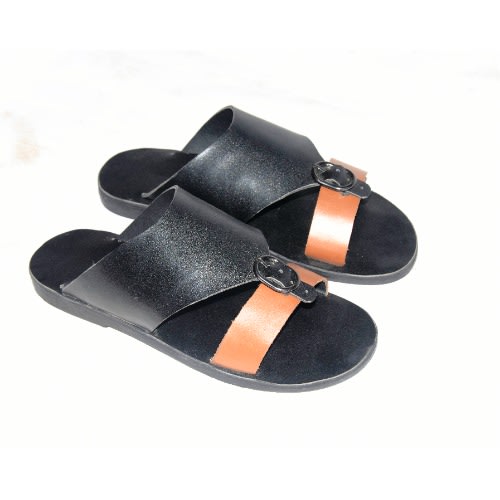 Male Slippers Slide - Black & Brown
