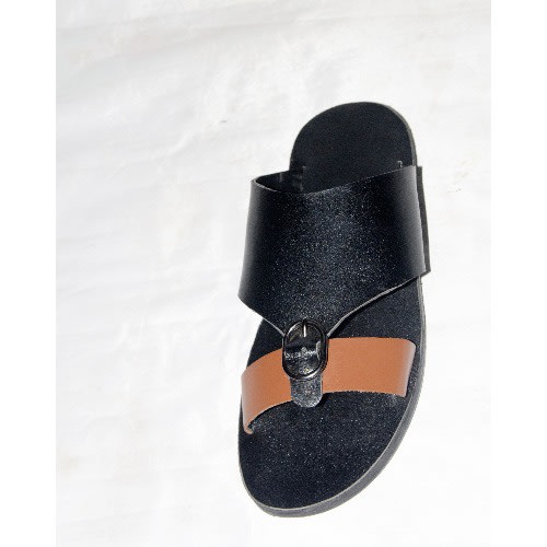 Male Slippers Slide - Black & Brown