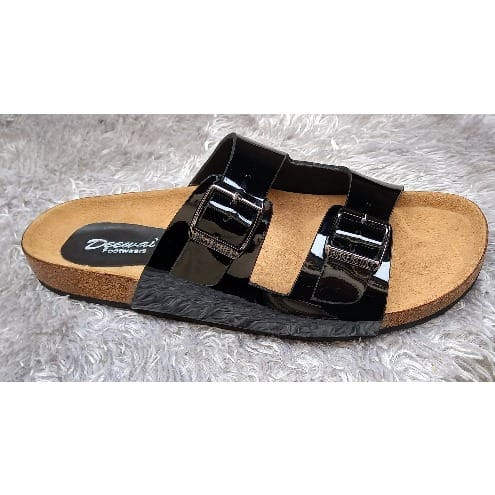 Deewai Exotic Italian Patent Leather 2 Straps Covered Slippers