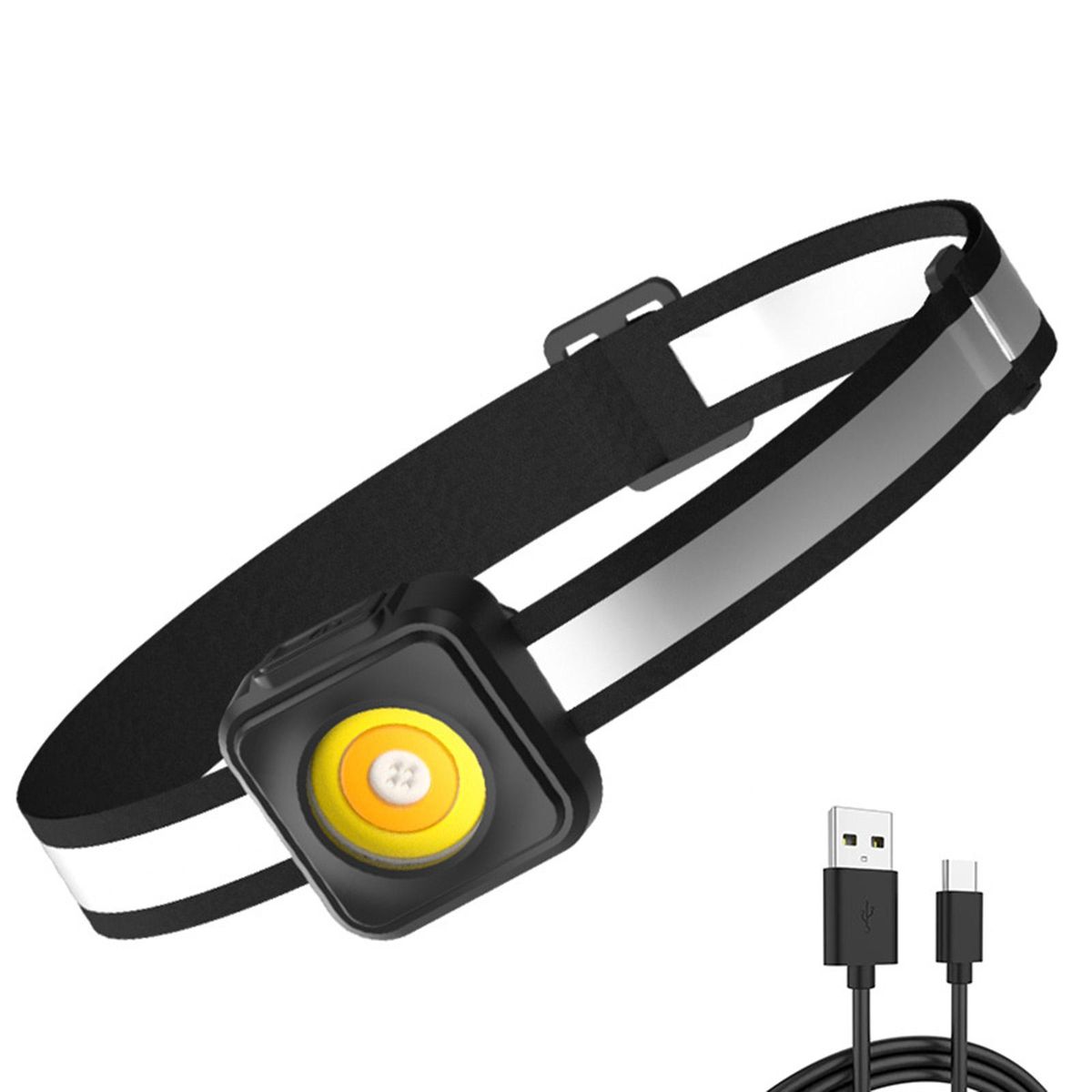 Floodlight Flashlight Head Band Lamp  For Emergency Black