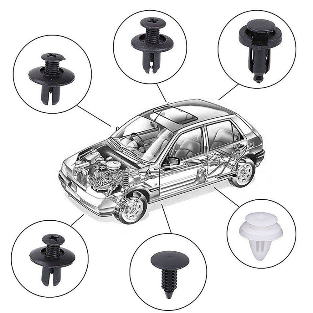 100pcs Fastener Clip 6 Sizes Mixed Car Body Push R