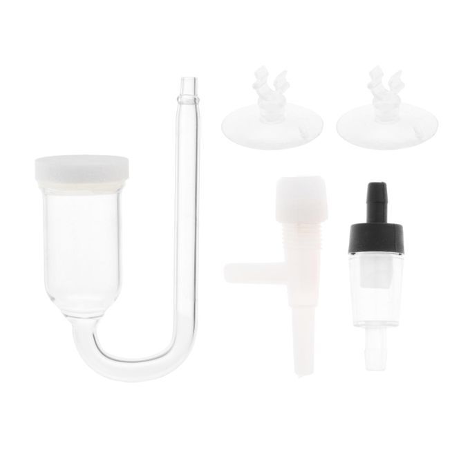 Aquarium CO2 Diffuser Glass U-Tubes Fish Tank Suction Cup Regulator