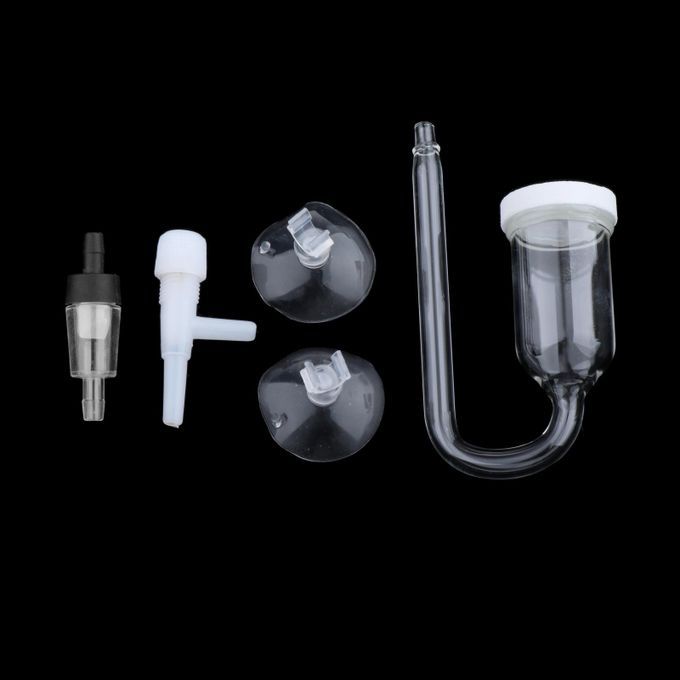 Aquarium CO2 Diffuser Glass U-Tubes Fish Tank Suction Cup Regulator