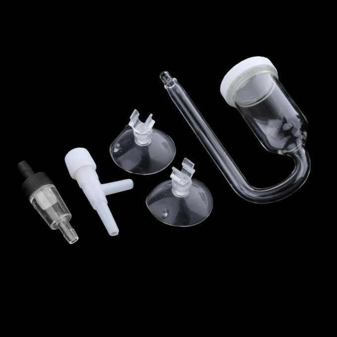 Aquarium CO2 Diffuser Glass U-Tubes Fish Tank Suction Cup Regulator