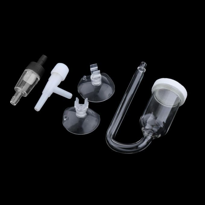 Aquarium CO2 Diffuser Glass U-Tubes Fish Tank Suction Cup Regulator