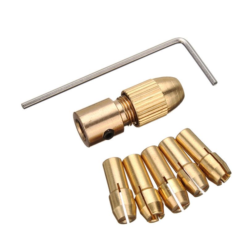 8pcs 0.5-3mm Copper Small Electric Drill Bit Drill Chucks