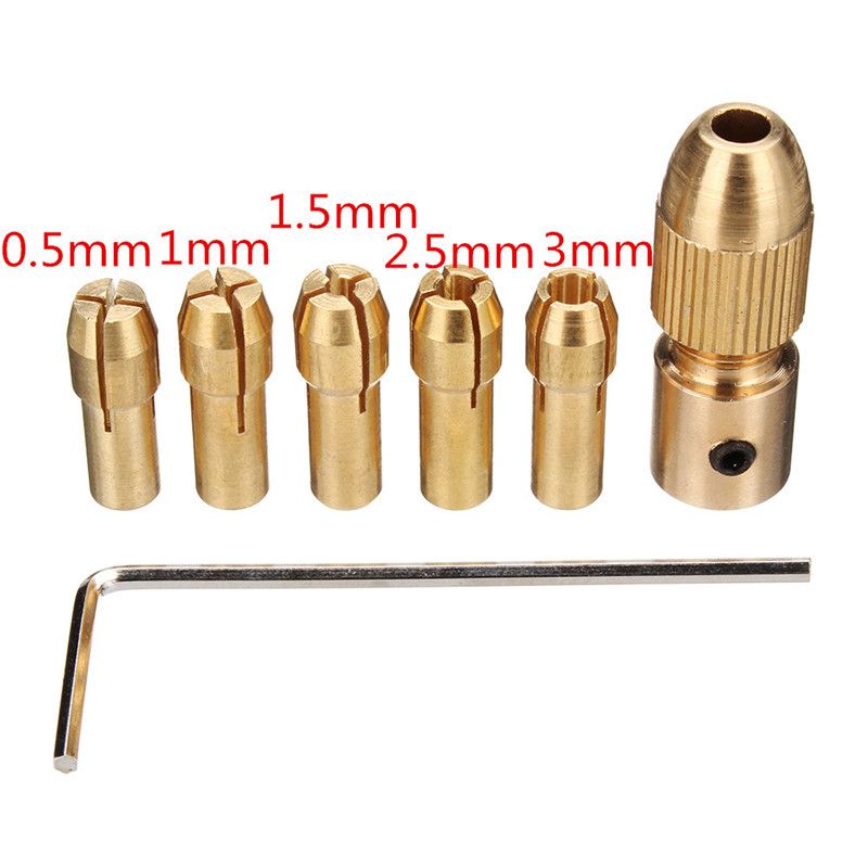 8pcs 0.5-3mm Copper Small Electric Drill Bit Drill Chucks