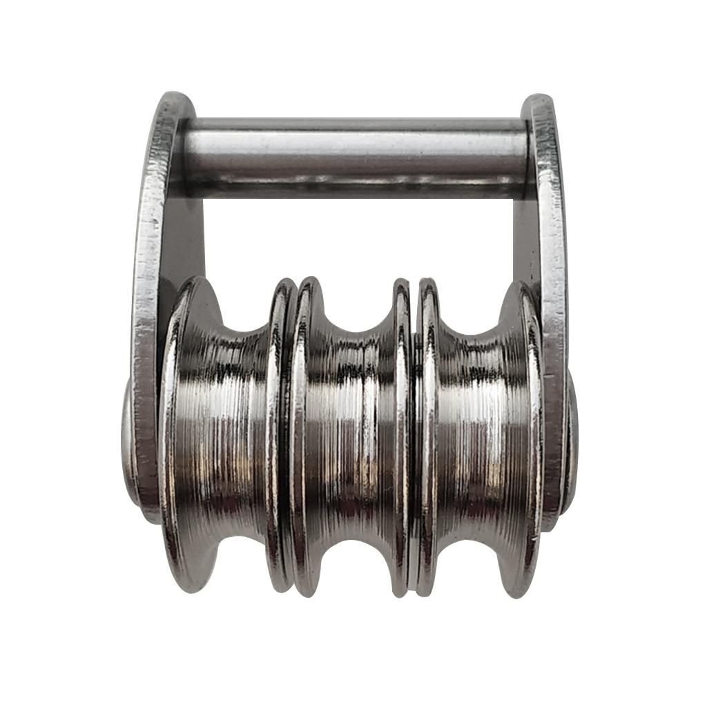 2xPremium 316 Stainless Steel Sail Tack Triple Pulley For Windsurfing