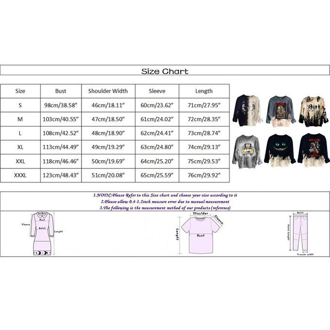 Crewneck Casual Letter Multi-Color Hedging Clothing Movie Characters M