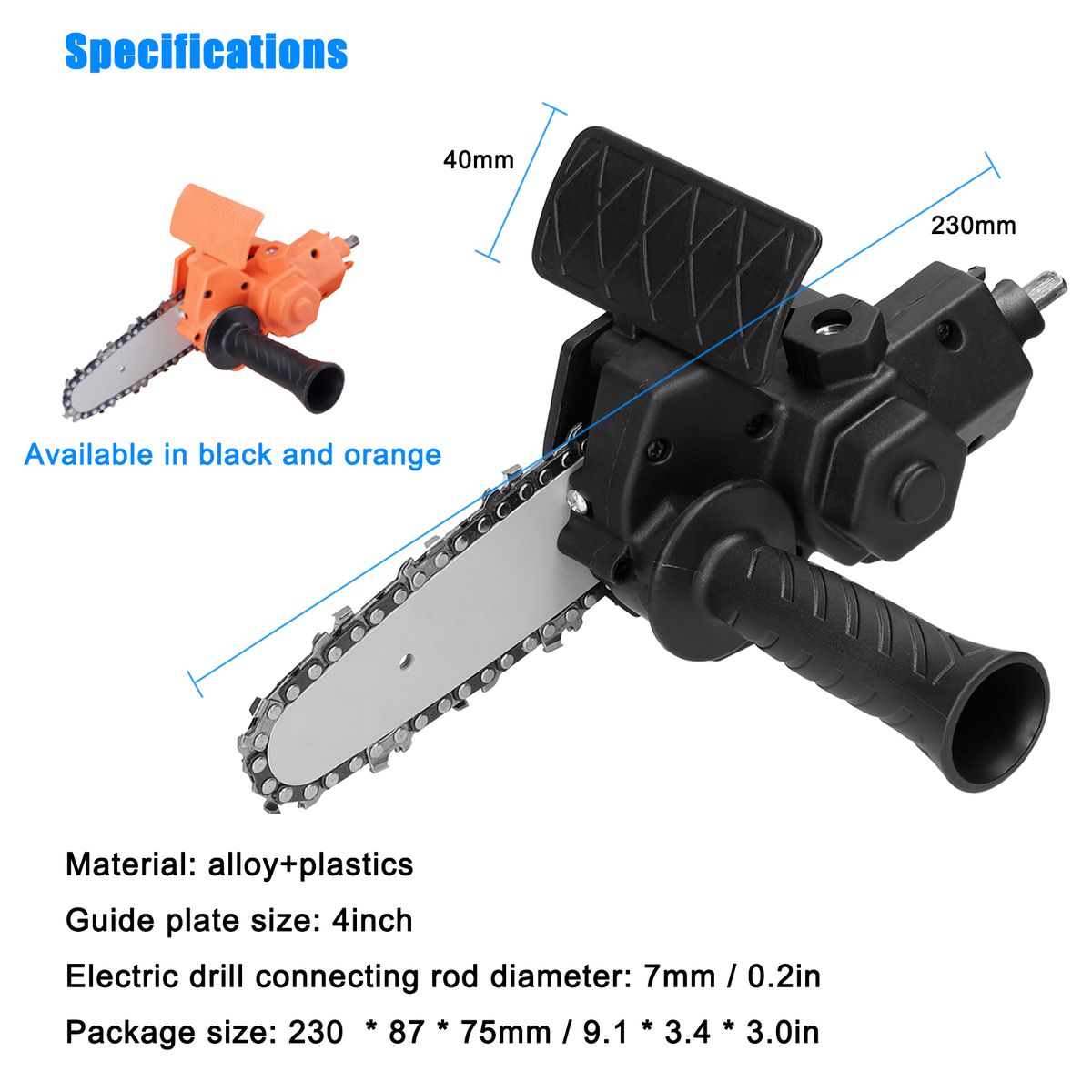 4 Inch Electric Drill Modified To Electric Chainsaw Tool