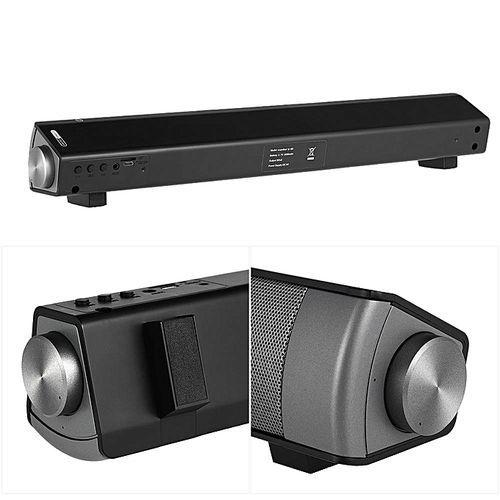 Wireless Bluetooth Soundbar Subwoofer Stereo Speaker Home Theater Music Player With Remote Control Hands-Free TF Card Slot AUX-IN Grey HT-S