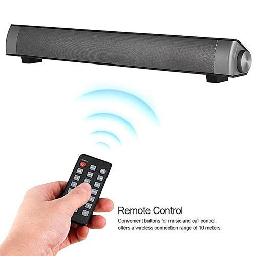 Wireless Bluetooth Soundbar Subwoofer Stereo Speaker Home Theater Music Player With Remote Control Hands-Free TF Card Slot AUX-IN Grey HT-S