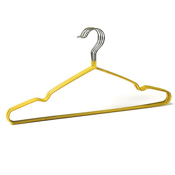 5pcs New Non Slip Metal Clothes Hanger Coat Shirt Trouser Hanging Organizer 16" Yellow Golden