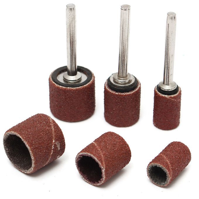 63pcs 80Grit Drum Kit Mandrels 1/2 3/8 1/4 Fit Dremel Nail Drill