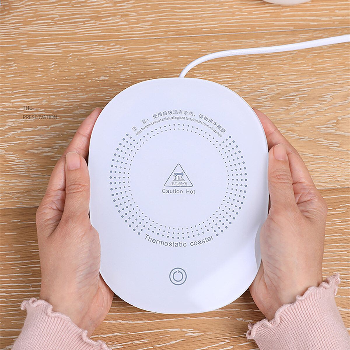 220v Electric Cup Warmer Heater Coffee Beverage Mug Mat Tea Milk Drink Warm Waterproof Heater Mugs Household Office (MUG NOT INCLUDED) 110V Plug