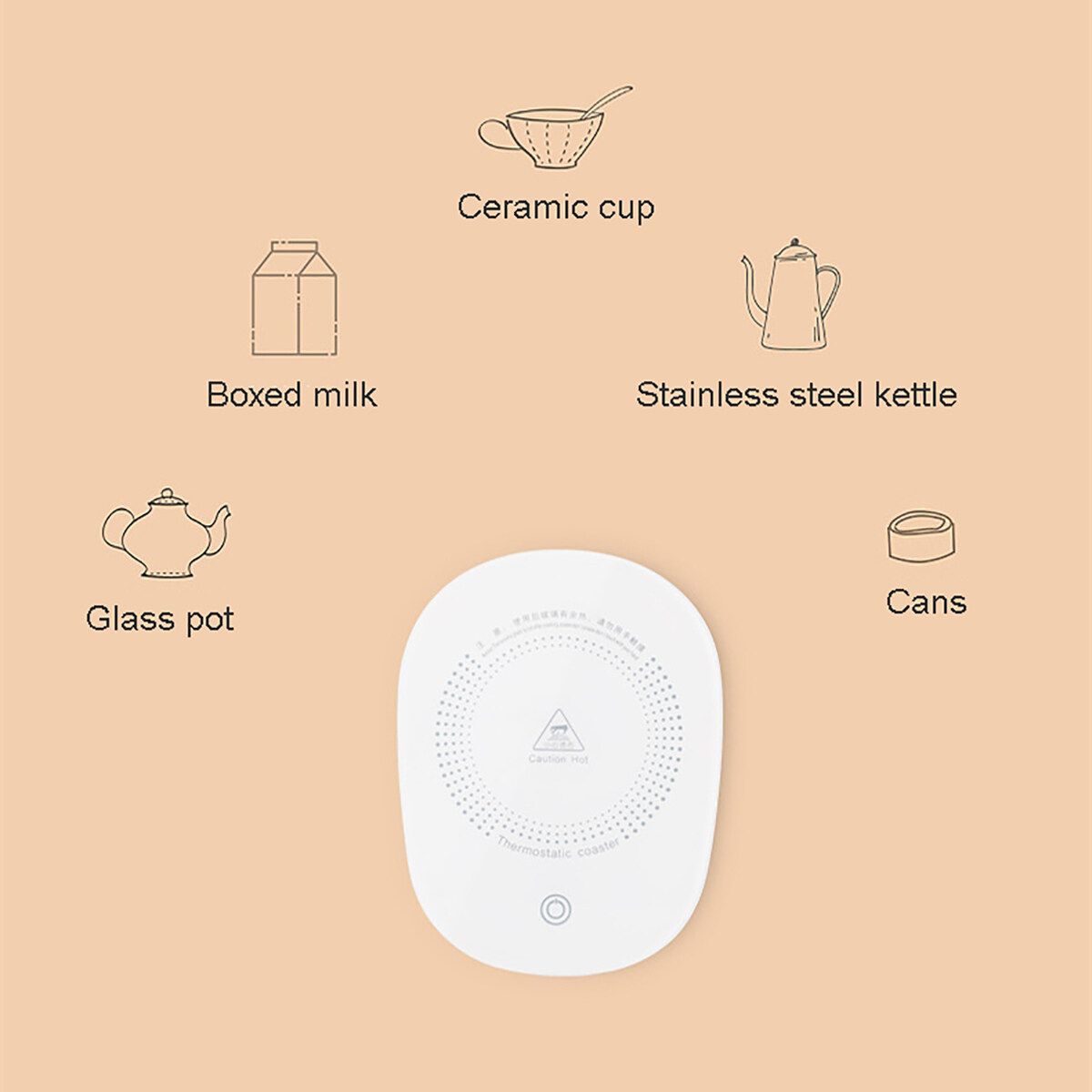 220v Electric Cup Warmer Heater Coffee Beverage Mug Mat Tea Milk Drink Warm Waterproof Heater Mugs Household Office (MUG NOT INCLUDED) 110V Plug