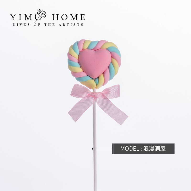 1pcs  Love Cotton Lollipop Marshmallow  Candy Dessert