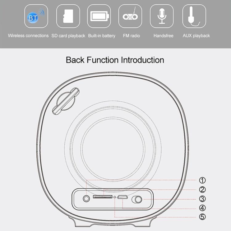 DY-52 10W Stereo Bluetooth Speaker, Support 35GB TF Card