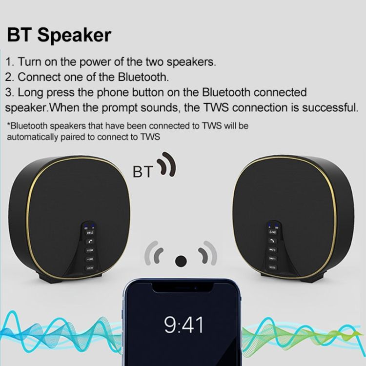 DY-52 10W Stereo Bluetooth Speaker, Support 35GB TF Card