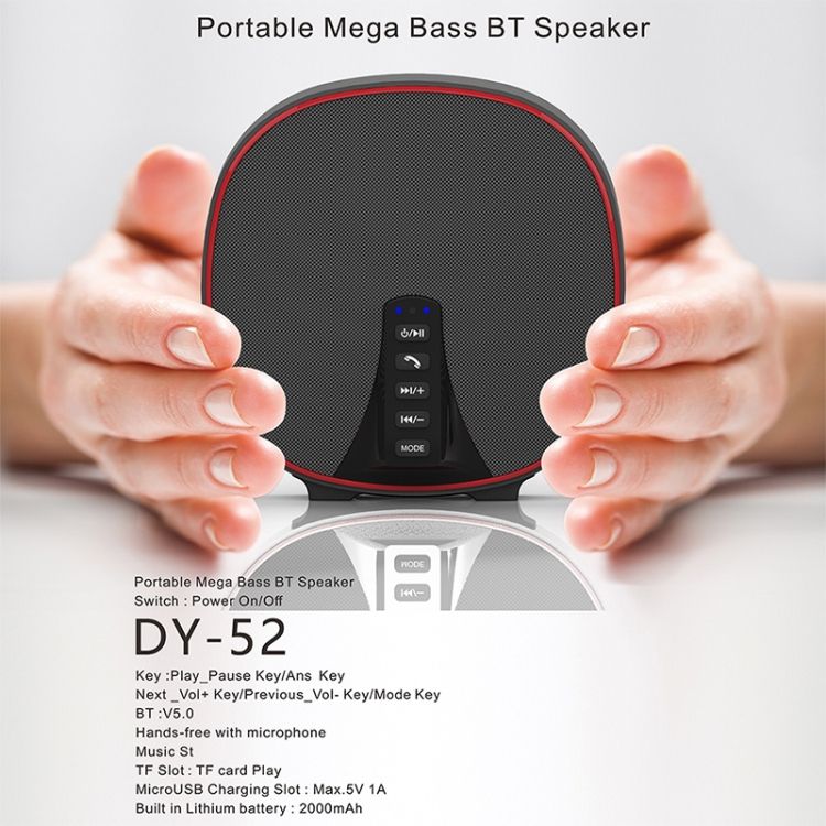 DY-52 10W Stereo Bluetooth Speaker, Support 35GB TF Card