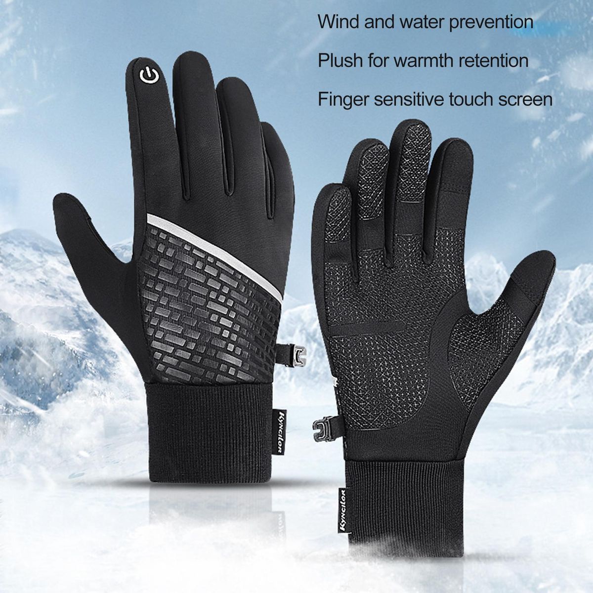 1 Pair Motorcycle Winter Warm Running Sports Black
