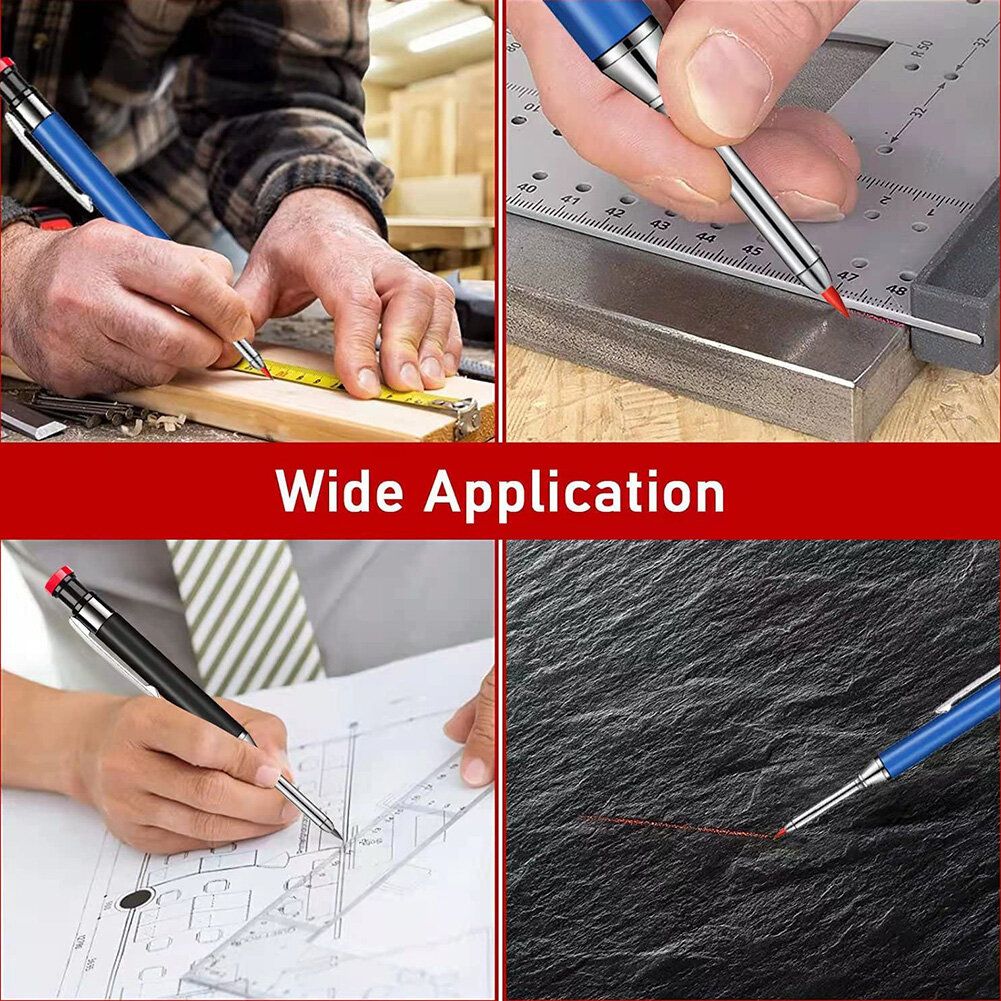 Metal Solid Carpenter Pencil Set For Deep Hole Marker With
