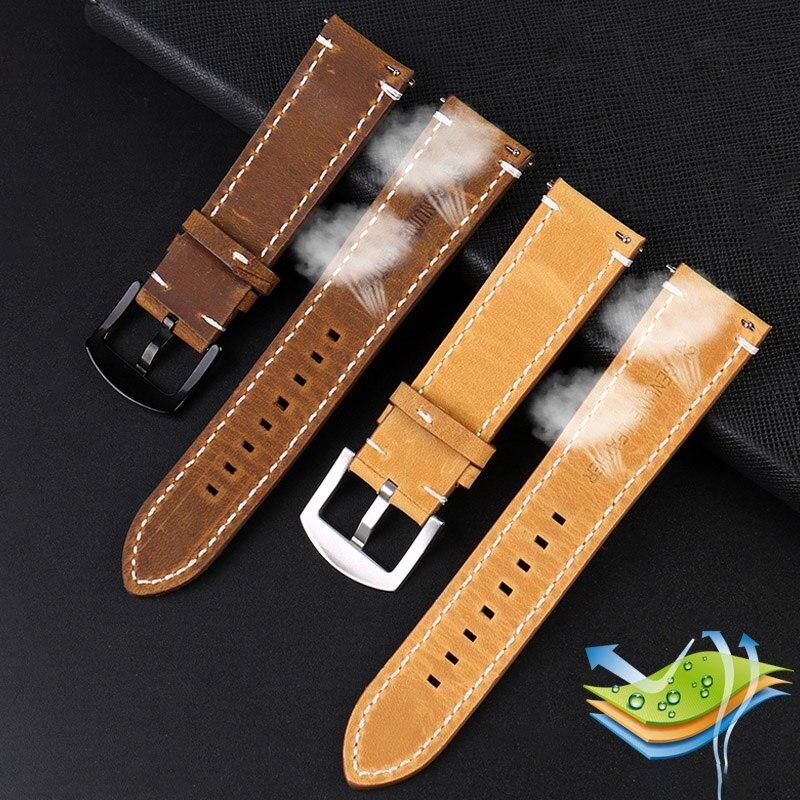 Watchband 20mm,22mm,24mm Universal Vintage Leather Watch Strap Quick Release Pins Watch Band For TISSOT Rolex Omega  Watchbands