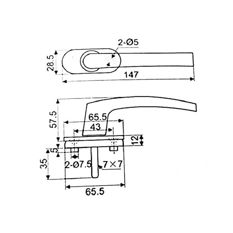 Casement Window Transmission Handle Plastic Steel Inner Window Aluminum Alloy