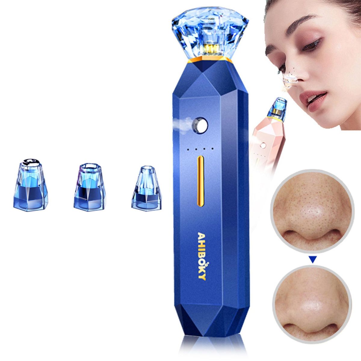 Remover Pore Vacuum USB Rechargeable For  Blue