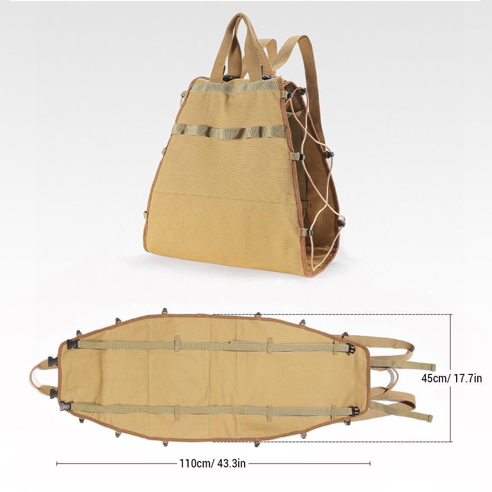 Firewood Carrier Canvas Bag Wood Carrying Holder Bag with Handles and Shoulder Strap for Fireplaces Wood Stoves