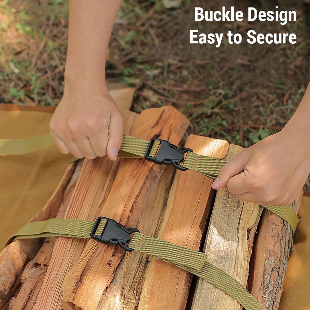 Firewood Carrier Canvas Bag Wood Carrying Holder Bag with Handles and Shoulder Strap for Fireplaces Wood Stoves