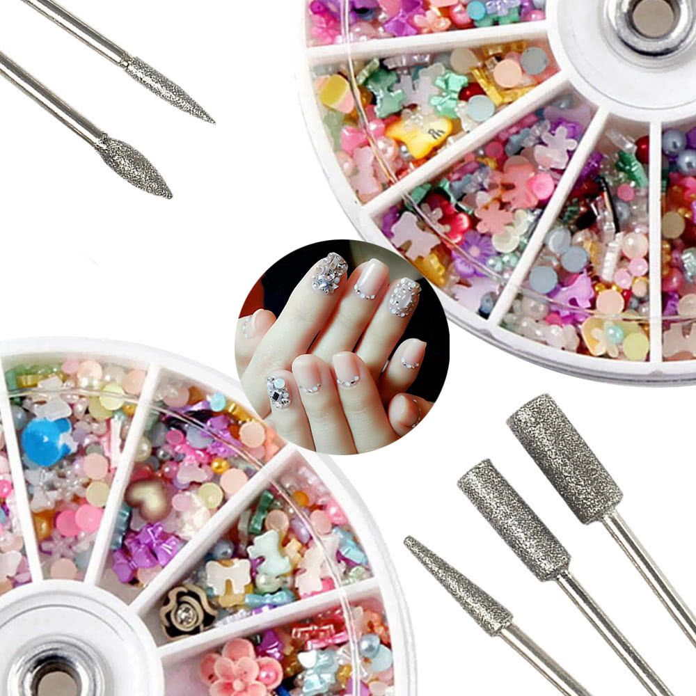 30Pcs Nail Drill Bits + 13pcs Wool Nail Dill Bits Kit 3/32''