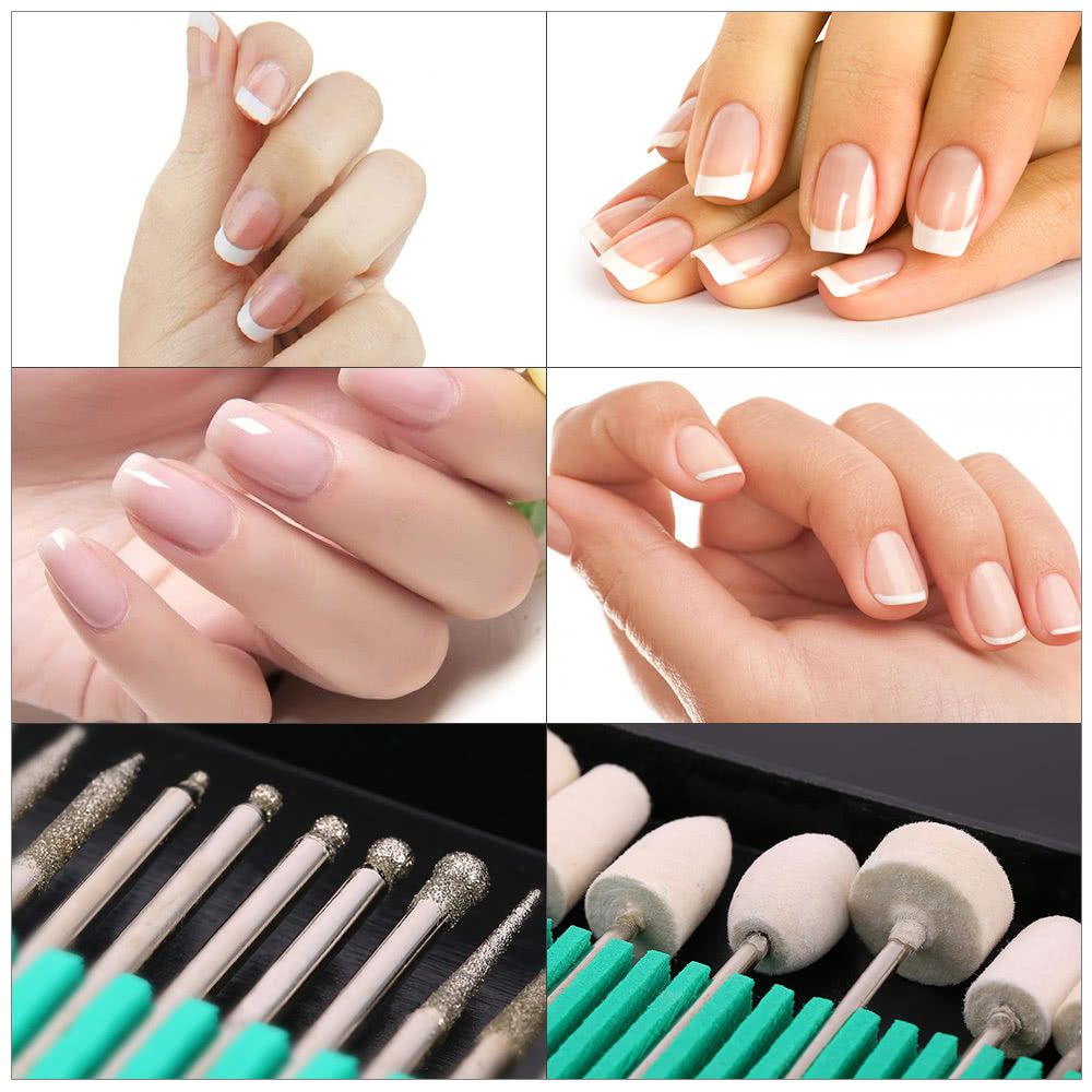 30Pcs Nail Drill Bits + 13pcs Wool Nail Dill Bits Kit 3/32''