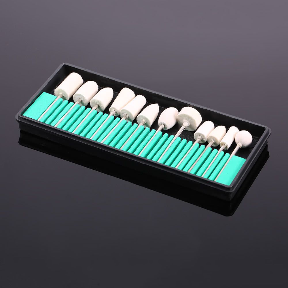 30Pcs Nail Drill Bits + 13pcs Wool Nail Dill Bits Kit 3/32''