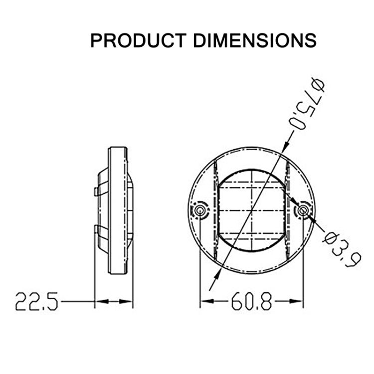 Round 12V Yacht Marine LED Stern Light