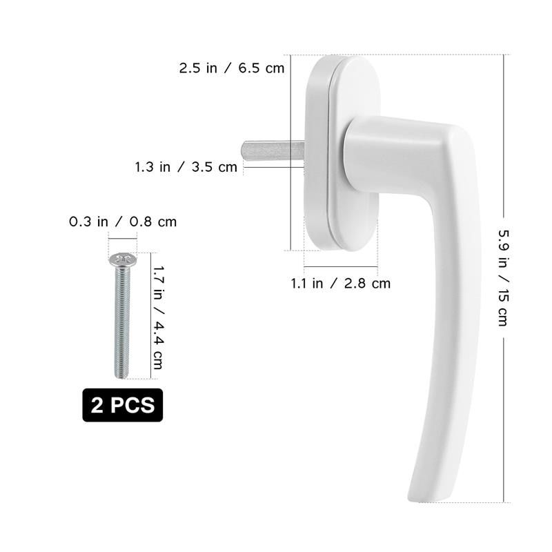 1pc Inner Window Handle Crank Anti-Slip Aluminum Alloy Window Handle Inside