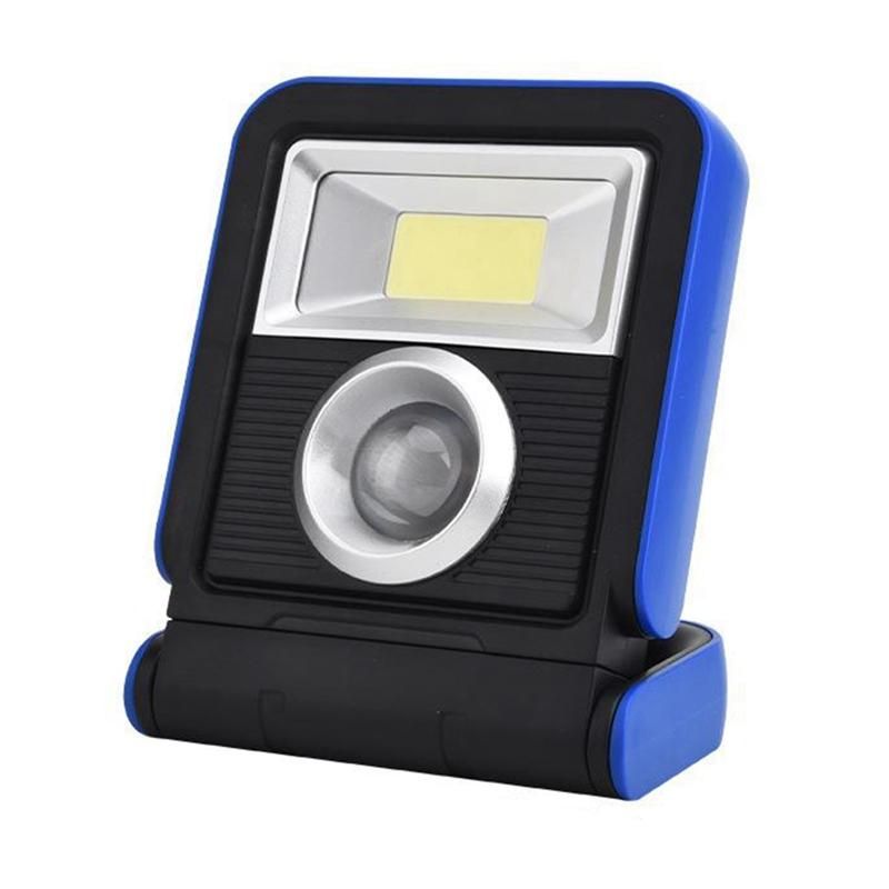 Camping Cob Work Light Solar Portable USB Charging Detection LED Outdoor Floodlight Folding and RotatingBlueBlack