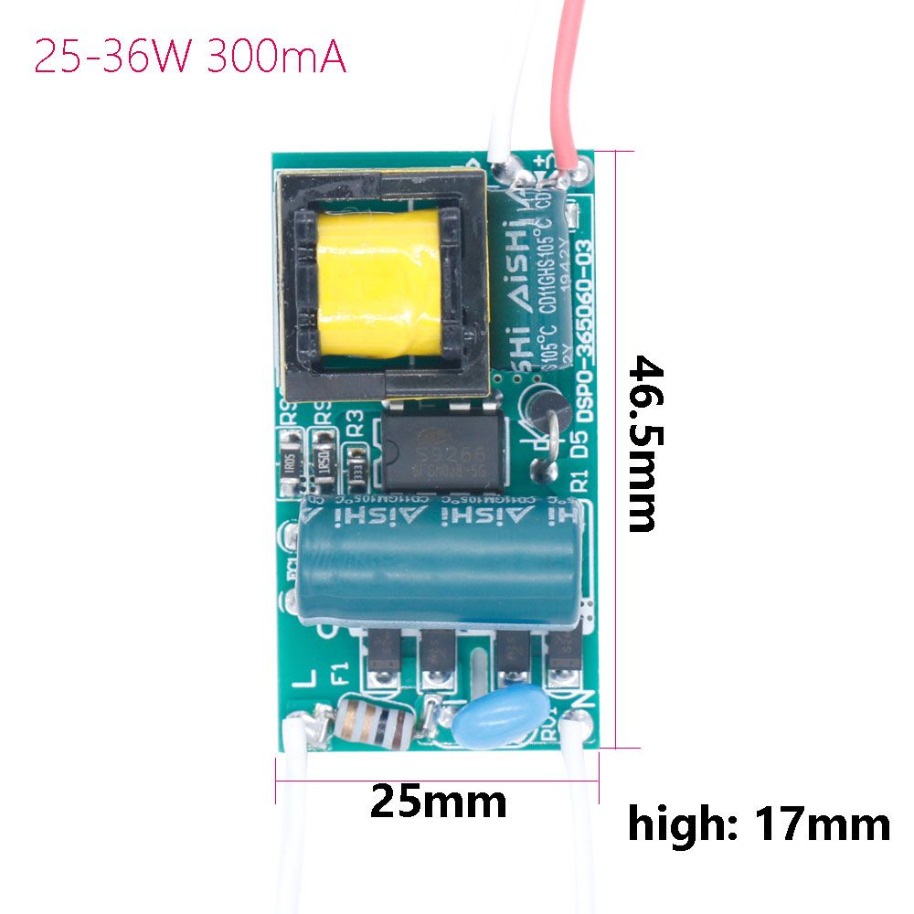 8-25W 18-36W 36-50W LED Lamp Driver Light Transformer Input