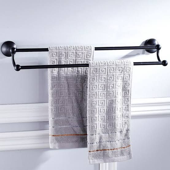 Double Rail Towel Hanger - Black