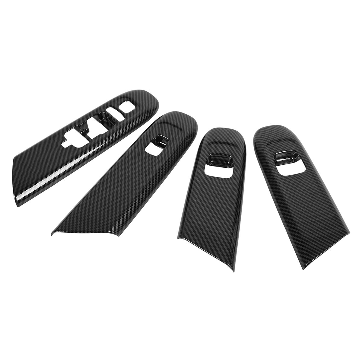 4Pcs/Set Window Lift Switch Panel Cover Trim Carbon Fiber