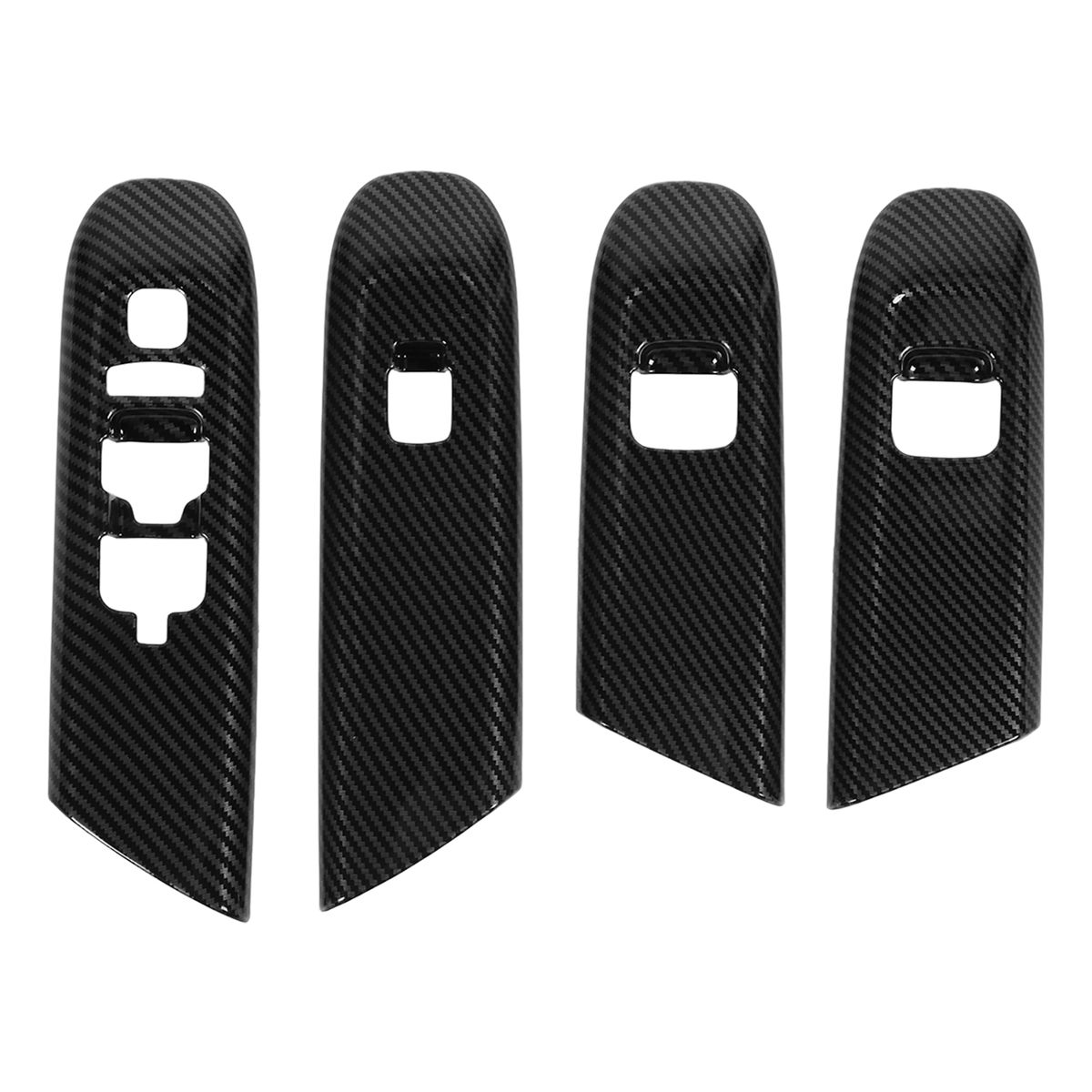 4Pcs/Set Window Lift Switch Panel Cover Trim Carbon Fiber