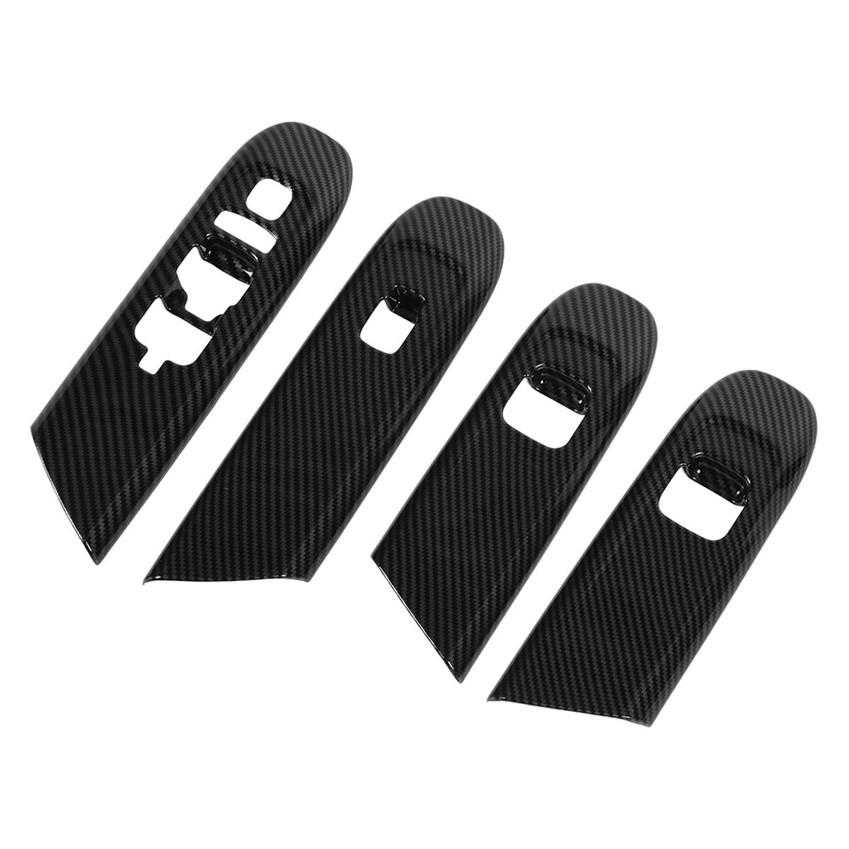 4Pcs/Set Window Lift Switch Panel Cover Trim Carbon Fiber