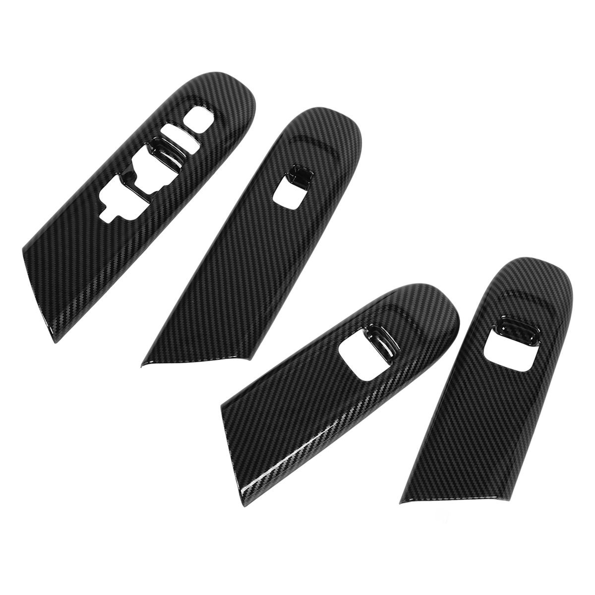 4Pcs/Set Window Lift Switch Panel Cover Trim Carbon Fiber
