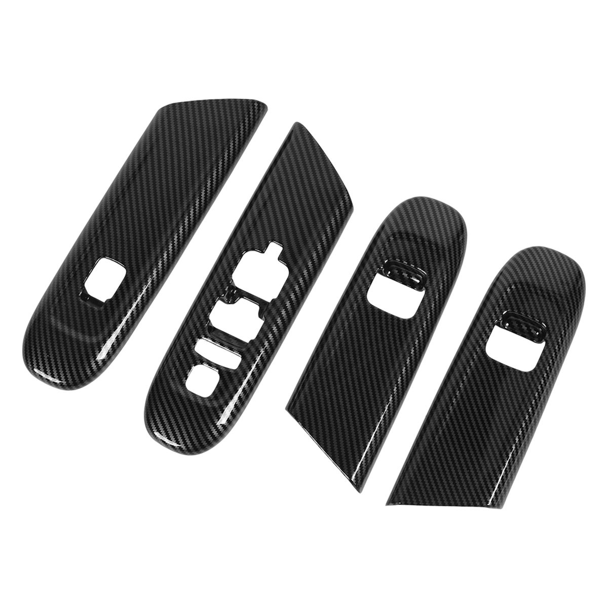 4Pcs/Set Window Lift Switch Panel Cover Trim Carbon Fiber
