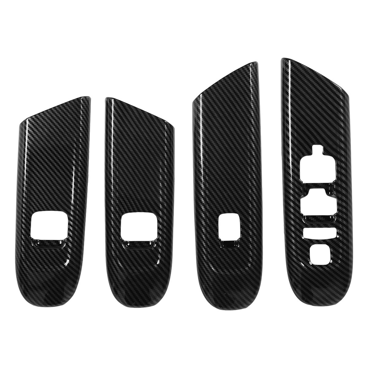 4Pcs/Set Window Lift Switch Panel Cover Trim Carbon Fiber