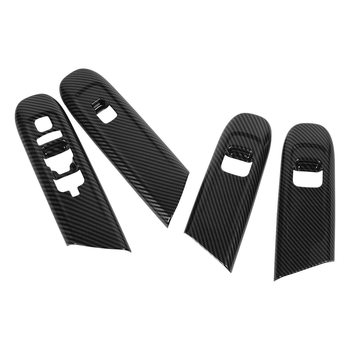 4Pcs/Set Window Lift Switch Panel Cover Trim Carbon Fiber