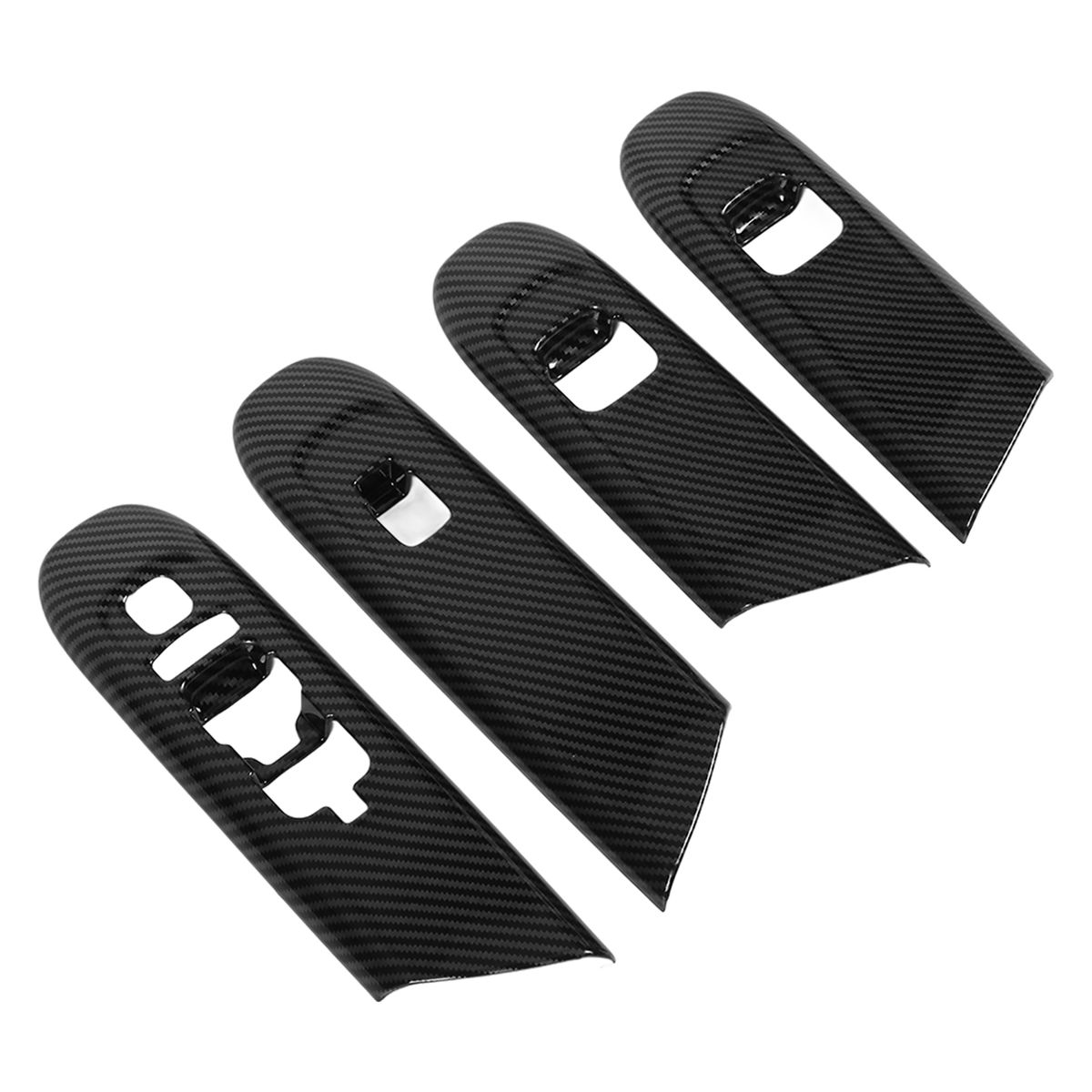4Pcs/Set Window Lift Switch Panel Cover Trim Carbon Fiber