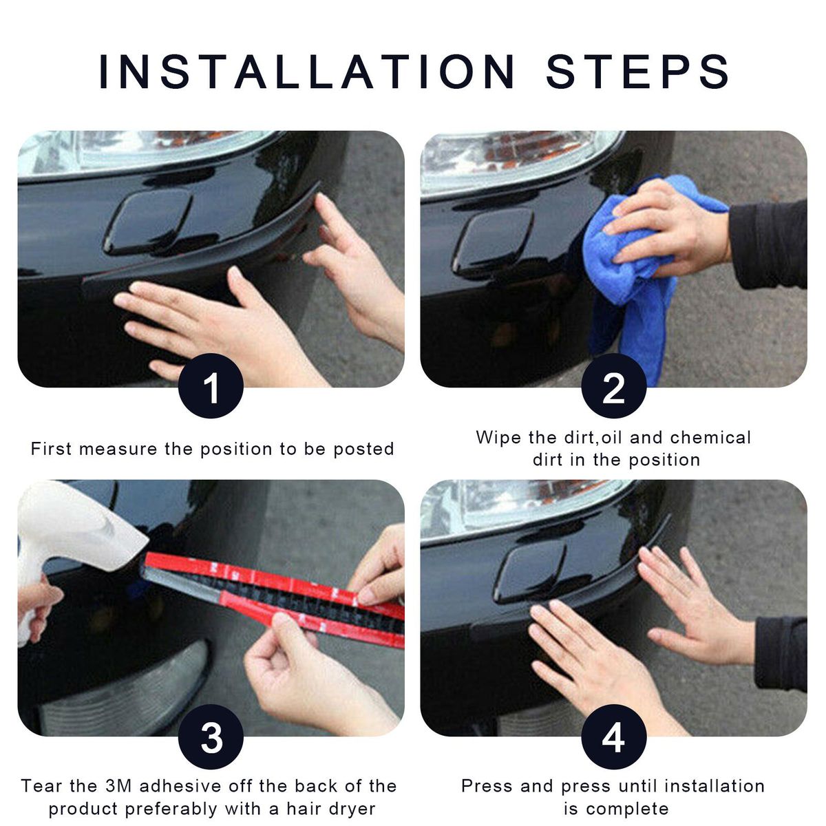 2Pcs/4pcs Universal Car Door Bumper Protector Guard Anti-Scratch Strips Sticker Anti-collision Body Protect Auto Exterior parts